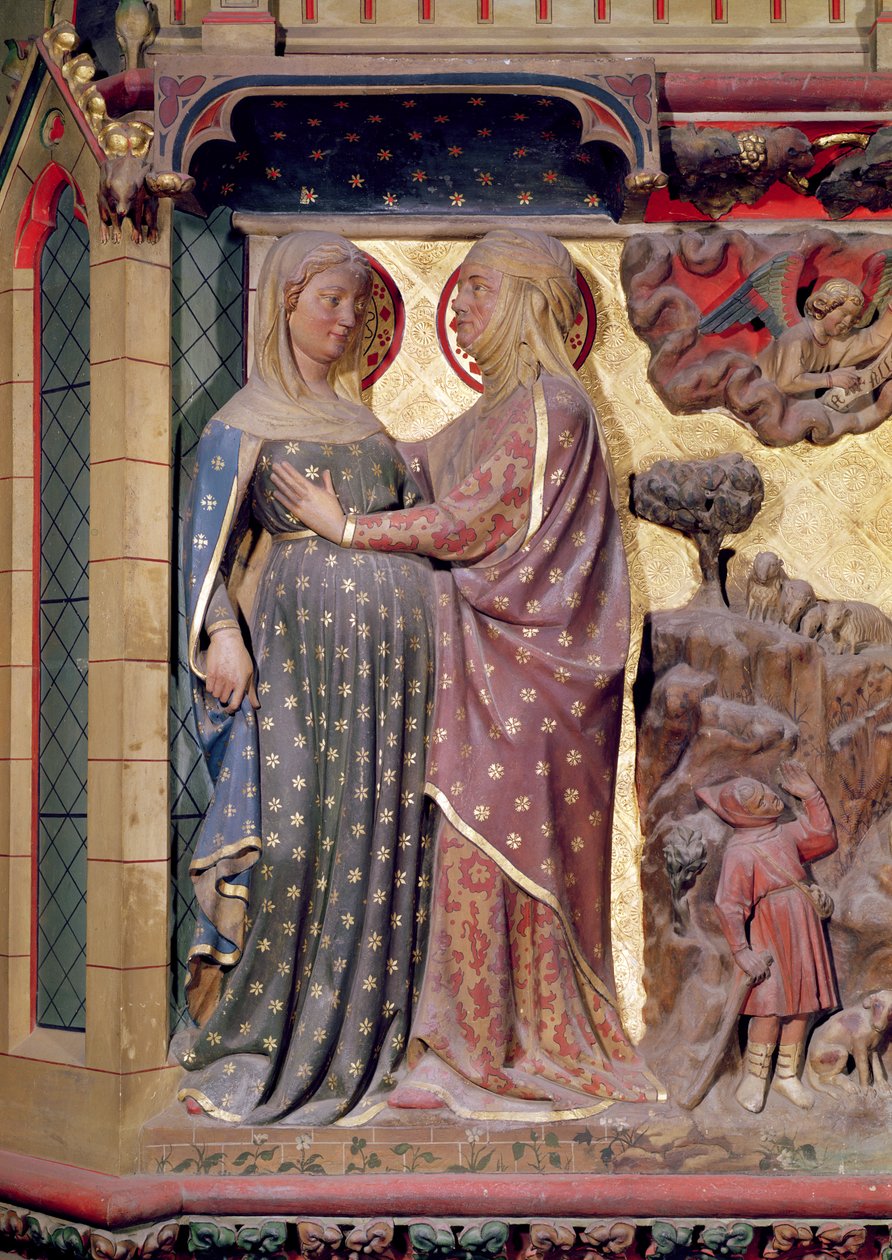 De Visitatie, 1340-51 door Jean and Jean Le Boutellier Ravy