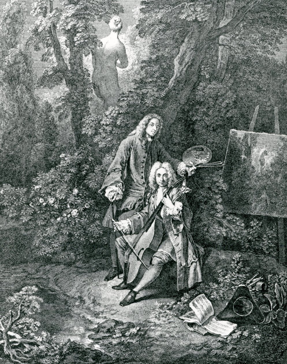 Jean Antoine Watteau en zijn vriend Monsieur de Julienne door Jean Antoine Watteau