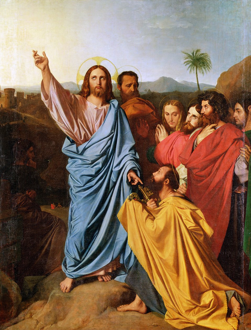 Jezus geeft de sleutels terug aan St. Peter, 1820 door Jean Auguste Dominique Ingres