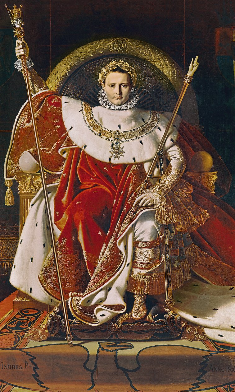 Napoleon I (1769-1821) op de Keizerlijke Troon, 1806 door Jean Auguste Dominique Ingres
