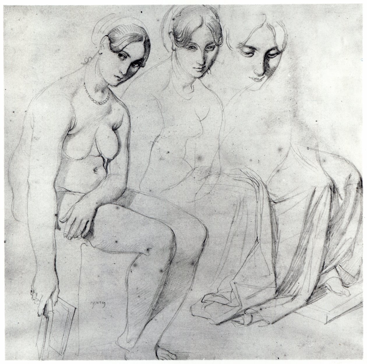 Studie voor Francesca da Rimini door Jean Auguste Dominique Ingres