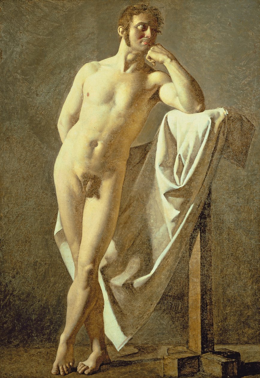 Studie van een man, ca. 1801 door Jean Auguste Dominique Ingres