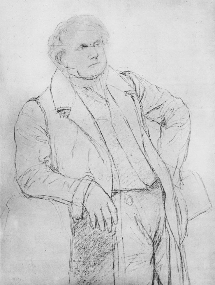 Studie voor het portret van M. Bertin door Jean Auguste Dominique Ingres
