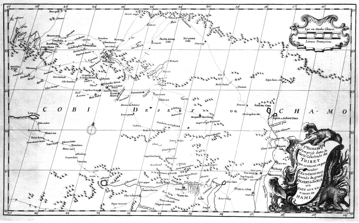 Nieuw atlas van China, Tartaarse China en Tibet, Den Haag 1737 door Jean Baptiste Bourguignon dAnville