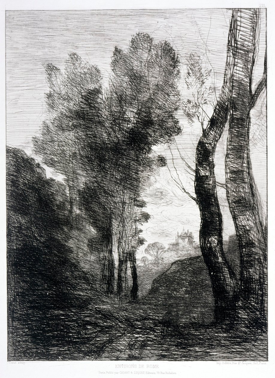 Omgeving van Rome door Jean Baptiste Camille Corot