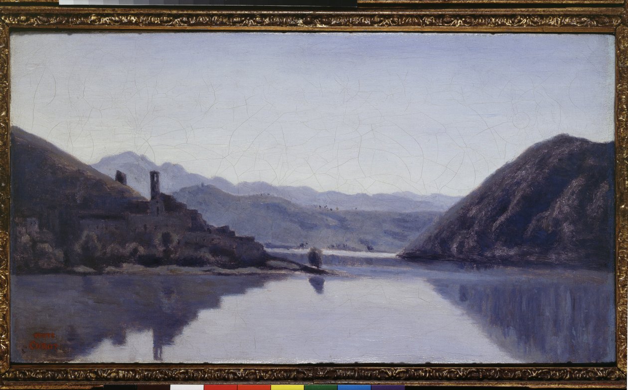Lago di Piediluco, Umbrië, 19e eeuw door Jean Baptiste Camille Corot