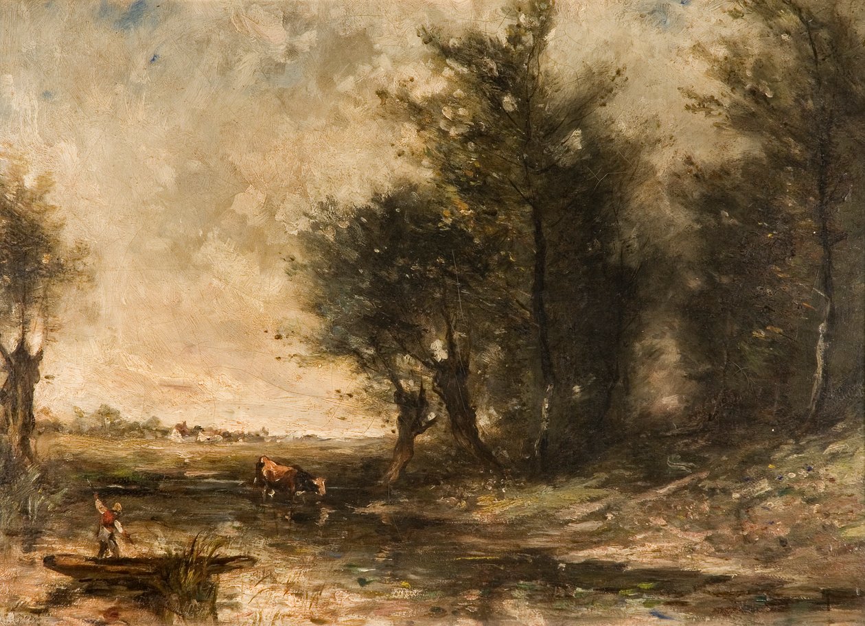 Landschap door Jean Baptiste Camille Corot