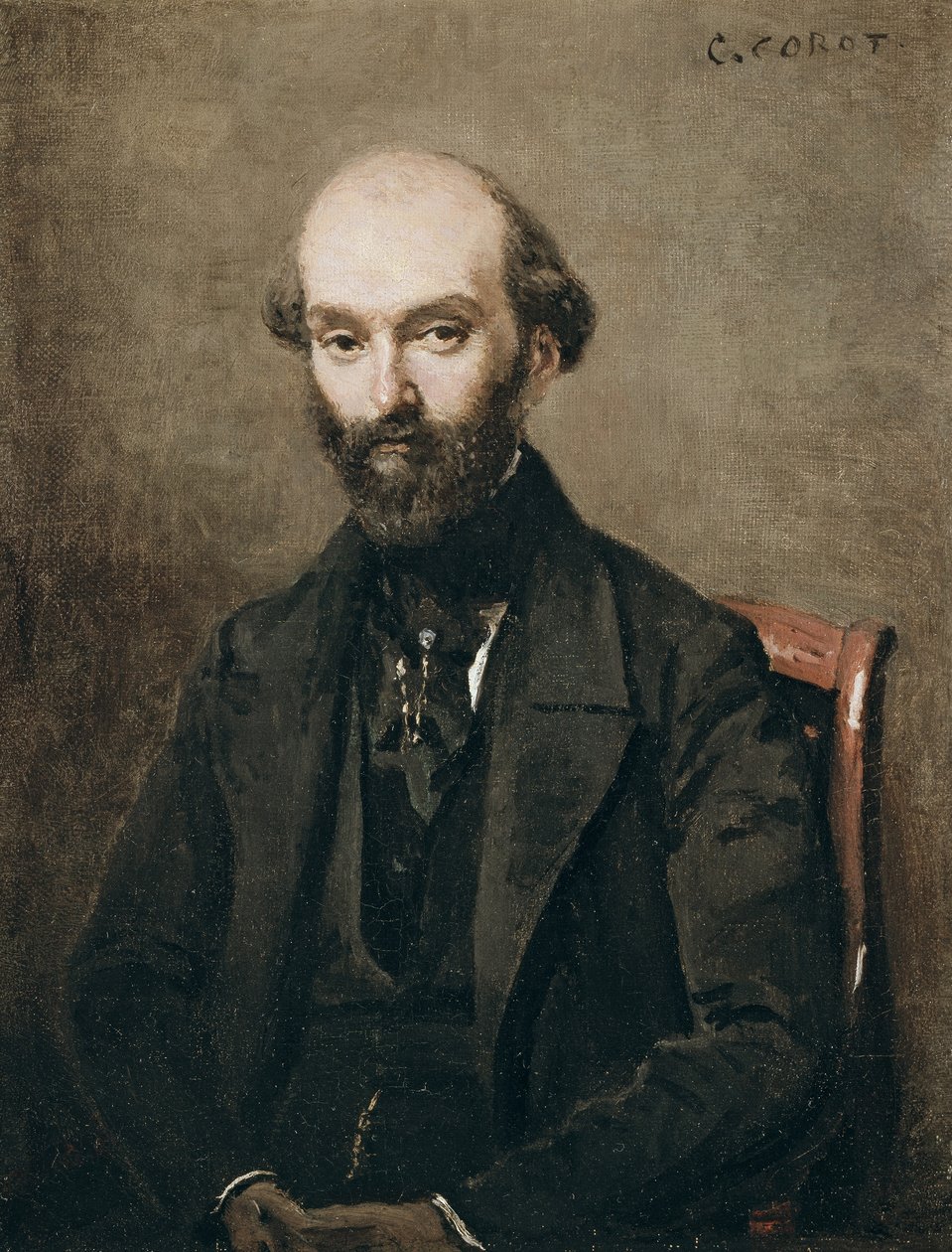 M. Bison, 1852 door Jean Baptiste Camille Corot