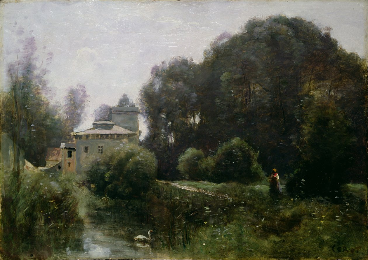 Souvenir van de Villa Borghese, 1855 door Jean Baptiste Camille Corot