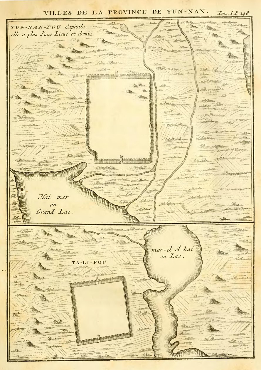 Steden van de provincie Yunnan door Jean Baptiste Du Halde