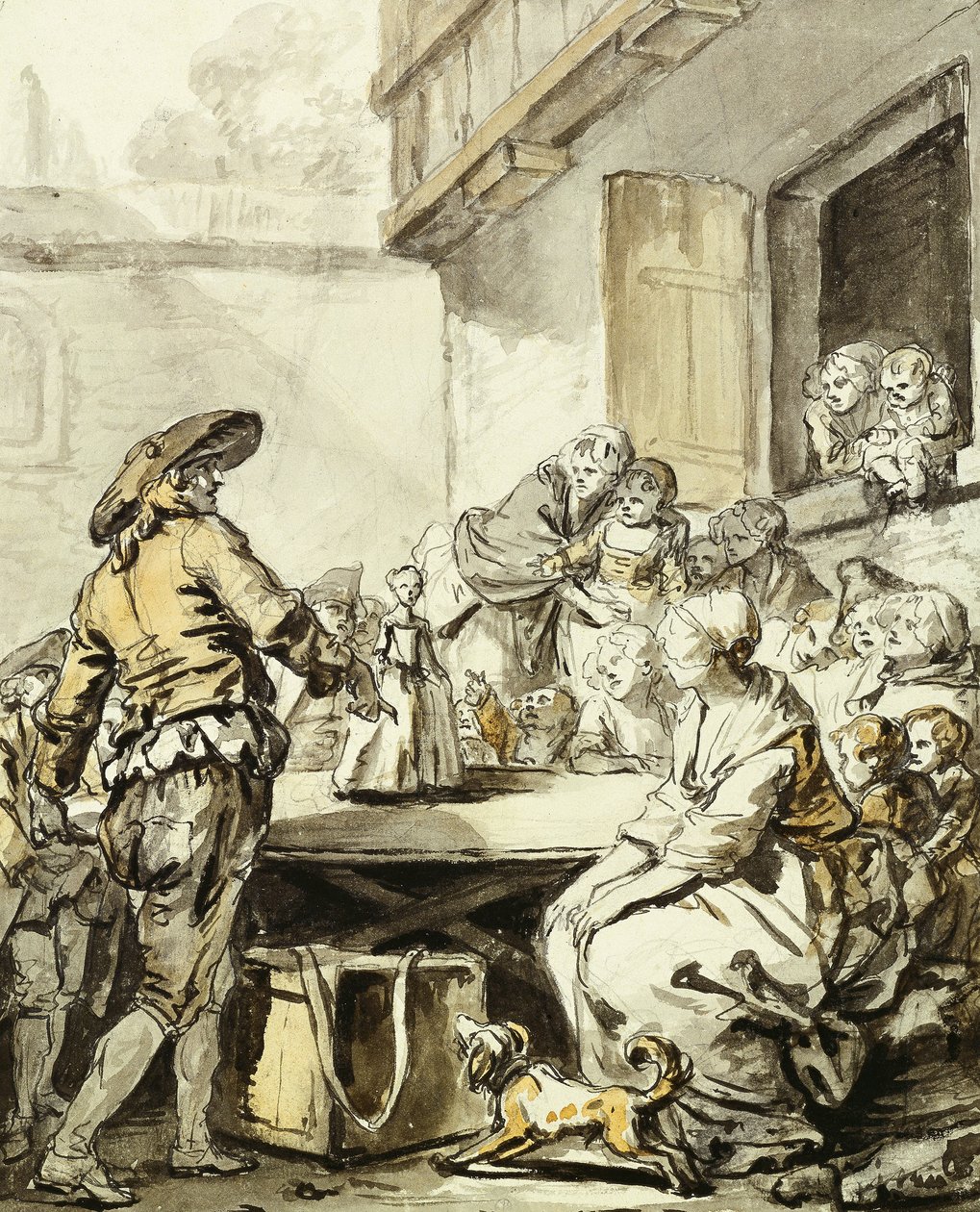 Savoyaard met een Dansende Pop door Jean Baptiste Greuze