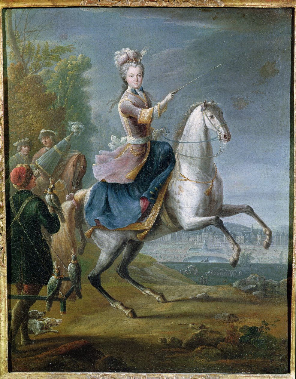 Ruiterportret van Maria Leszczynska (1703-68) door Jean Baptiste Martin