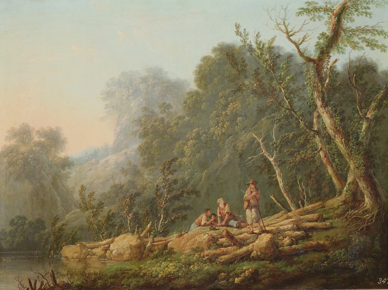 Landschap, 1773 door Jean Baptiste Pillement