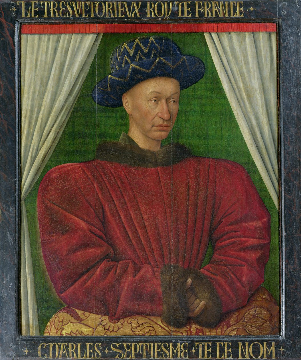 Portret van Karel VII, c.1445-50 door Jean Fouquet