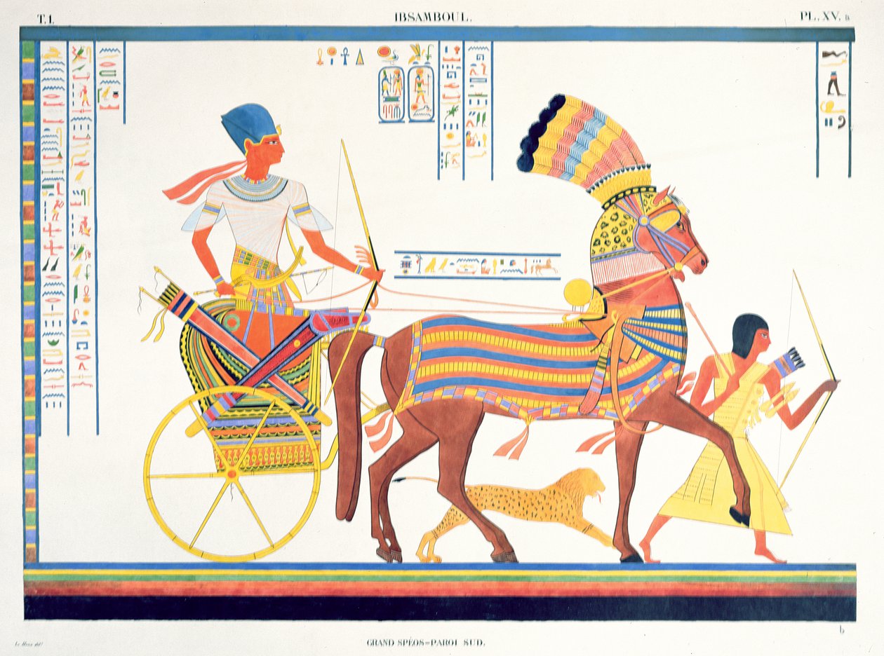 Farao in een strijdwagen, 1835-45 door Jean Francois Champollion