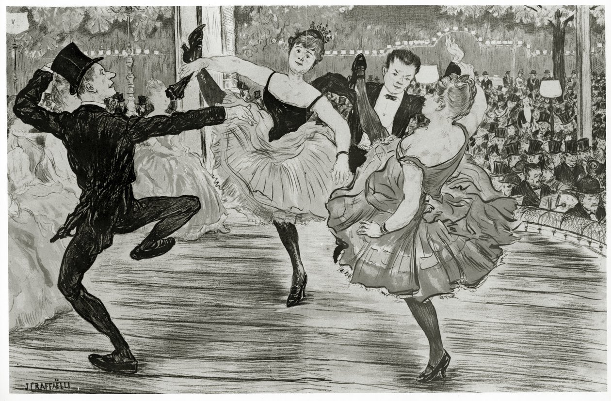 Quadrille in de Moulin Rouge door Jean Francois Raffaelli