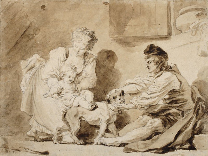 Eerste paardrijles door Jean Honore Fragonard