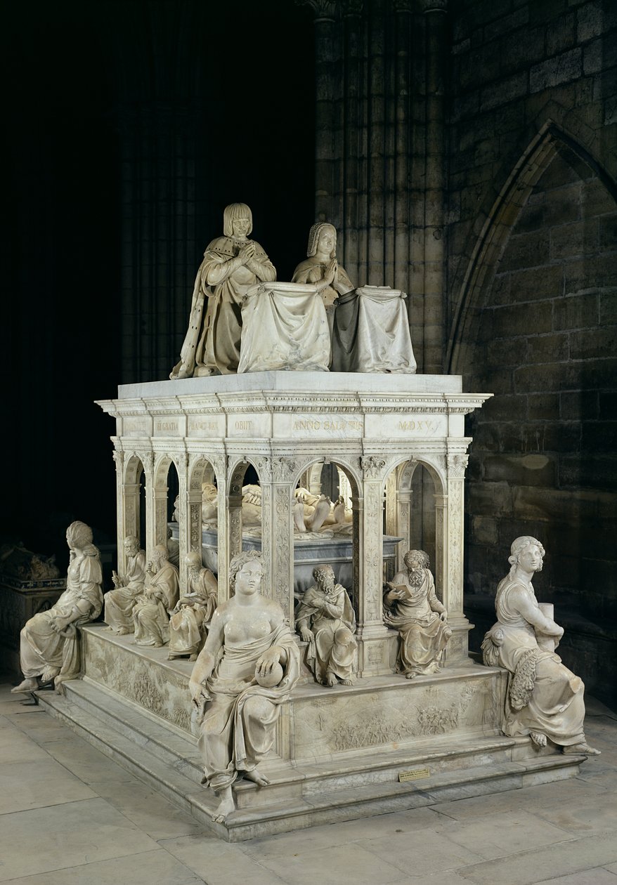 Uitzicht op het graf van Lodewijk XII (1462-1515) en Anna van Bretagne (1496-1533) door Jean I Juste