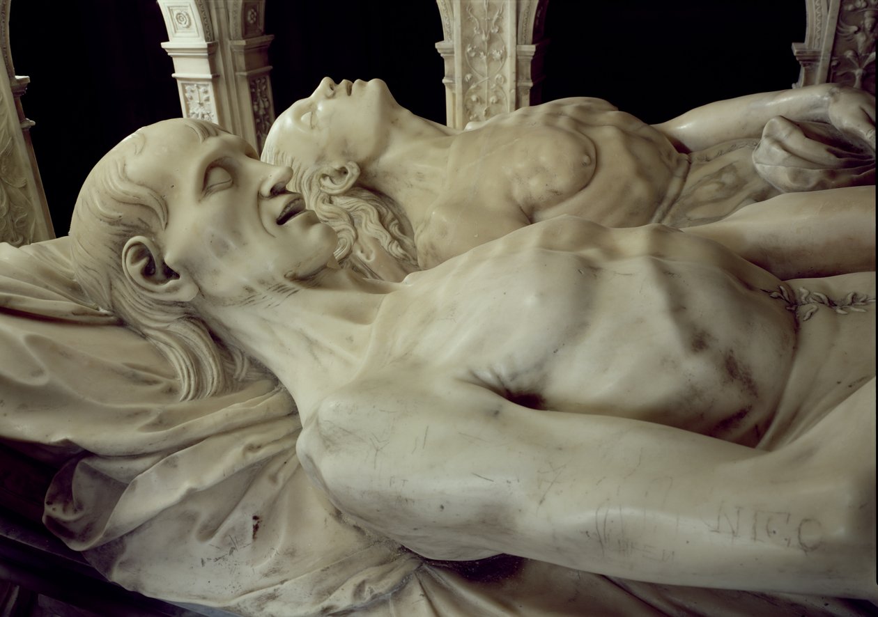 Beelden van Lodewijk XII (1462-1515) en Anne van Bretagne (1477-1514) van hun graf, 1516 (marmer) door Jean I Juste