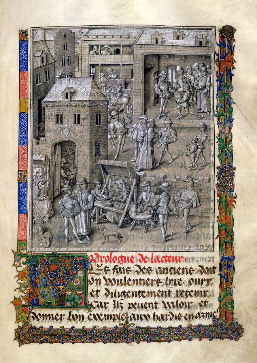 Ms 9066 f.11 Overhandiging van het boek aan Philippe Le Bon, uit 