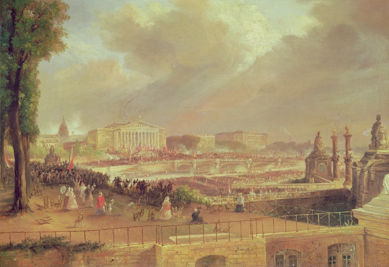 Proclamatie van de Tweede Franse Republiek, Place de la Concorde, 24 februari 1848 door Jean Jacques Champin