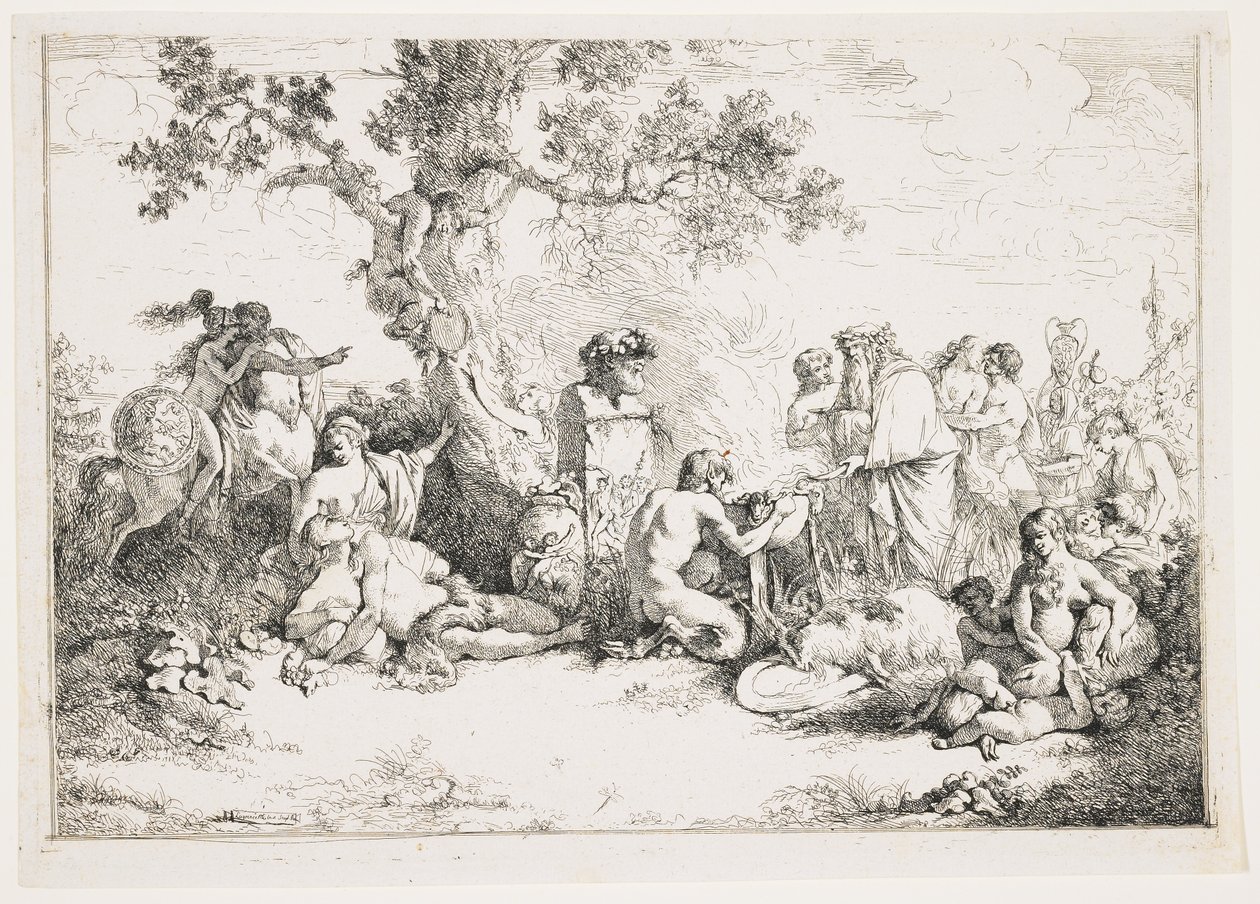 Offer aan Pan, c. 1760-1763 door Jean Jacques II Lagrenee