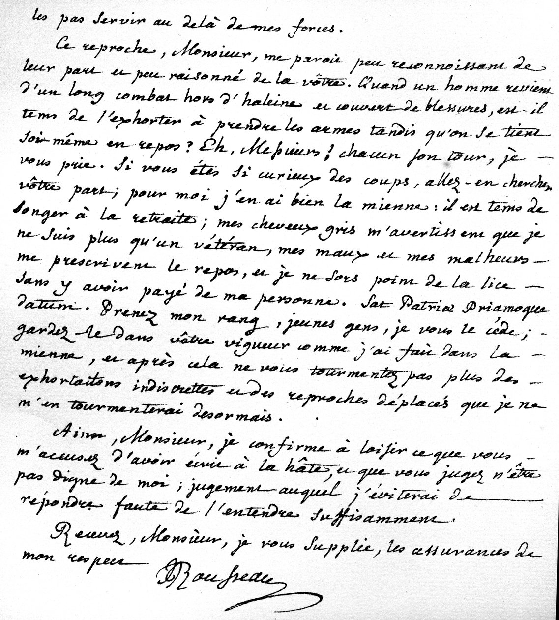 Brief met Rousseau