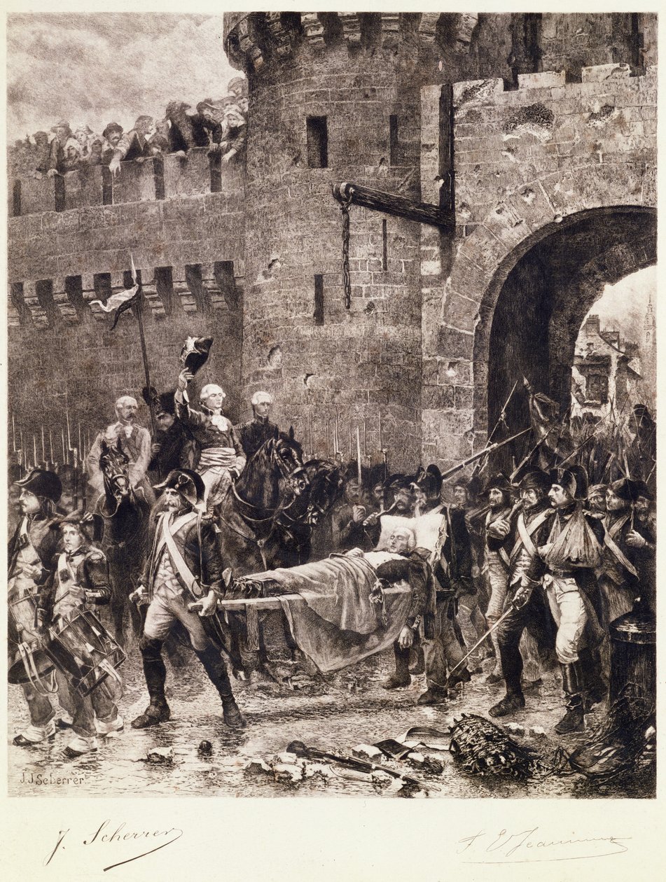 De dood van Bonchamps in 1793 door Jean Jacques Scherrer