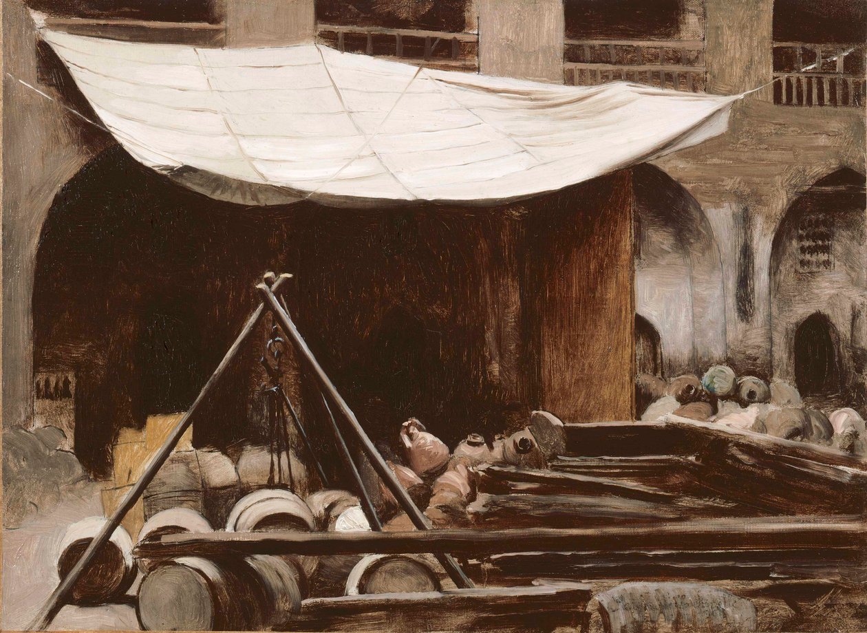 De soeks in het hart van Caïro, 1861-62 door Jean Leon Gerome
