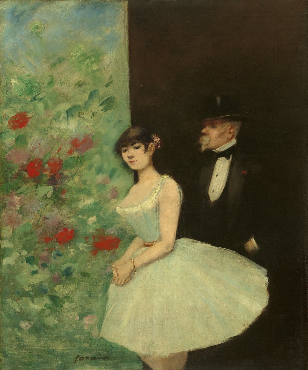 Achter de Schermen, c.1880 door Jean Louis Forain