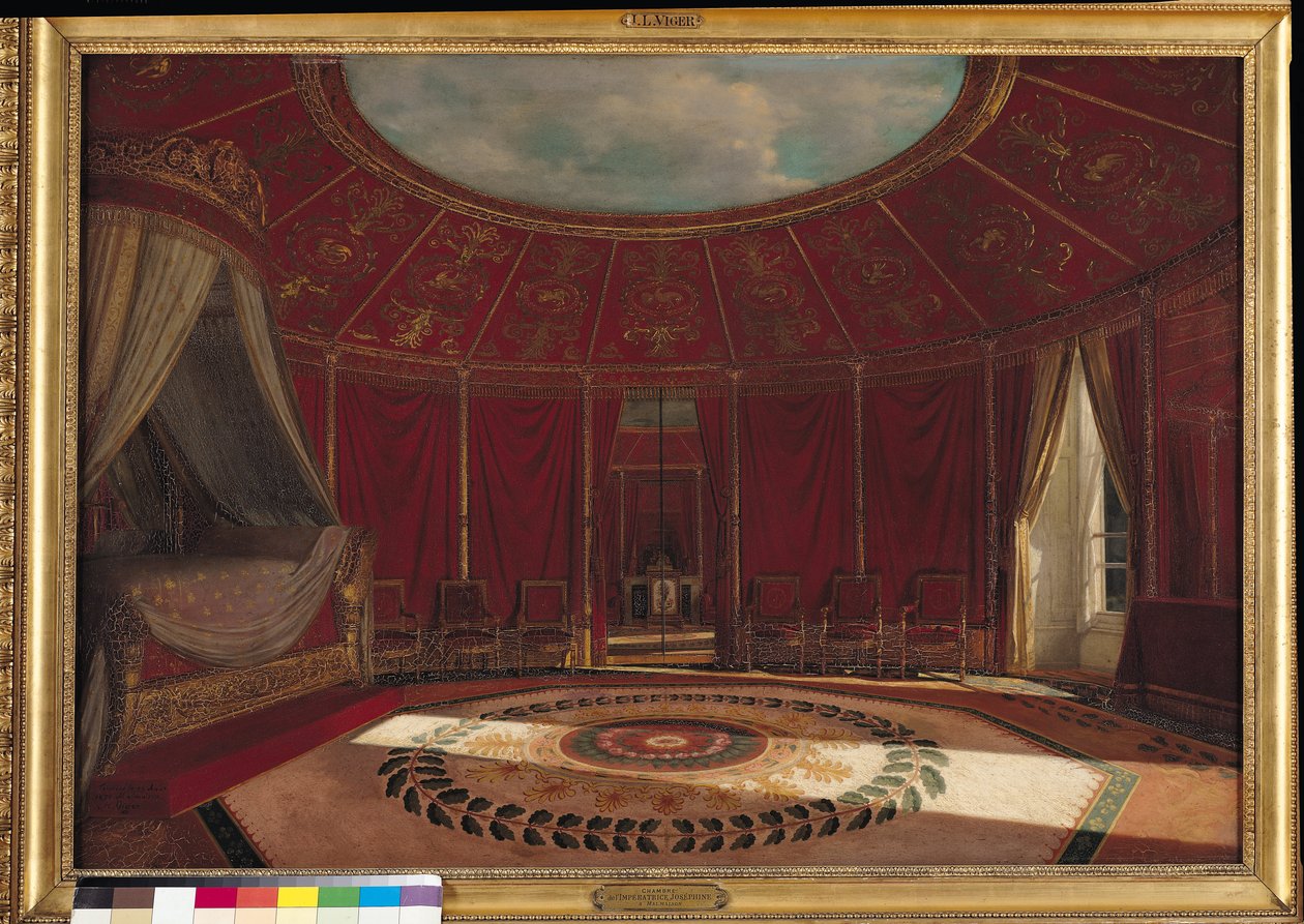 De Slaapkamer van Keizerin Josephine (1763-1814) in Malmaison, 1870 door Jean Louis Victor Viger du Vigneau