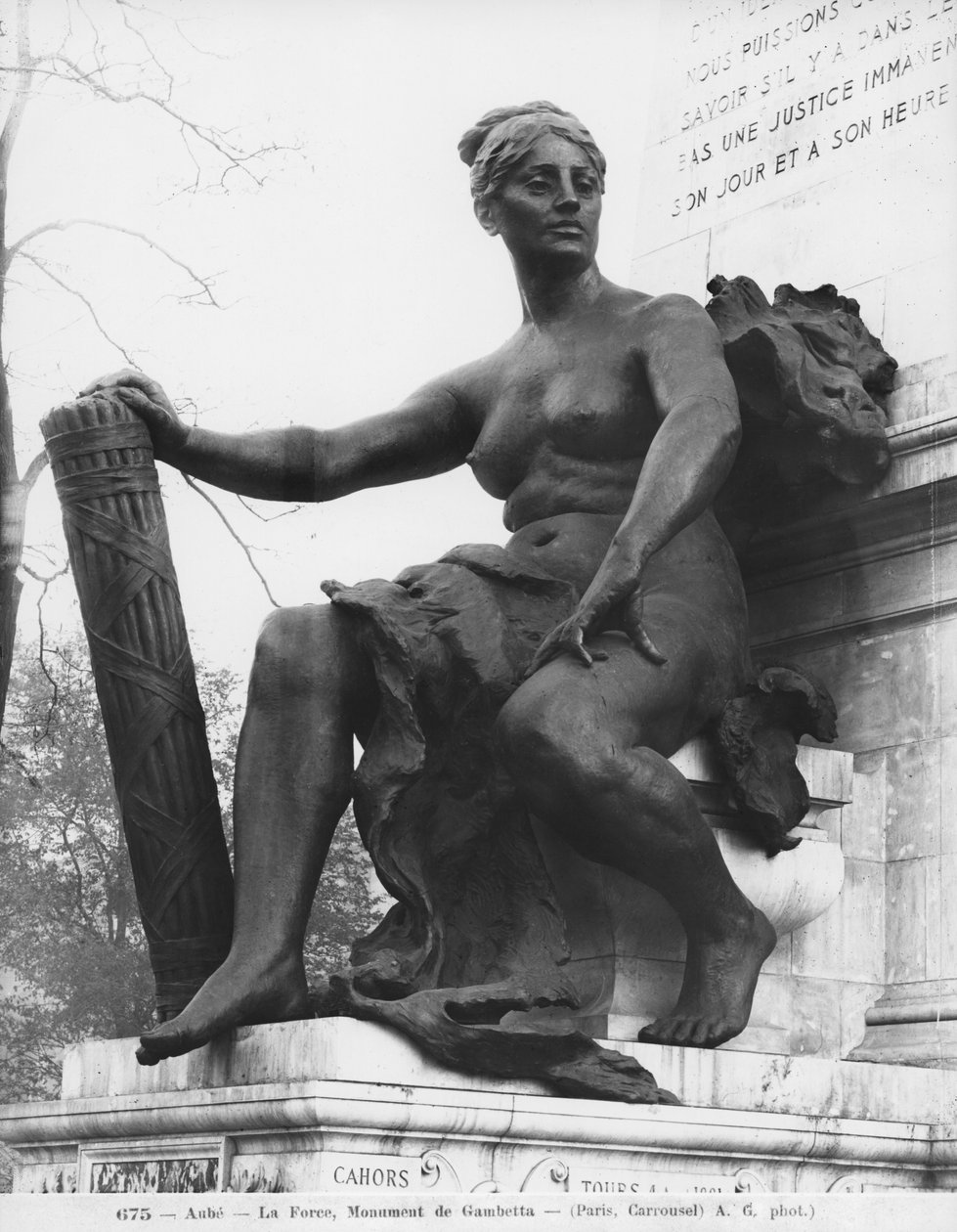 Monument voor Leon Gambetta, Force, cour Napoleon, Louvre, 1888 (detail) door Jean Paul Aube