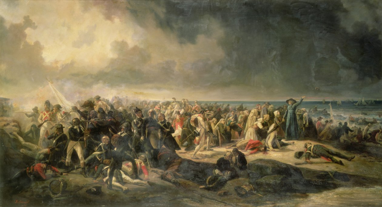 Scène van de landing bij Quiberon in 1795, 1850 door Jean Sorieul