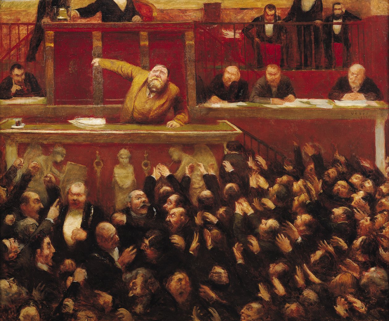Jean Jaures (1859-1914) spreekt op de tribune van de Kamer van Afgevaardigden, 1903 door Jean Veber