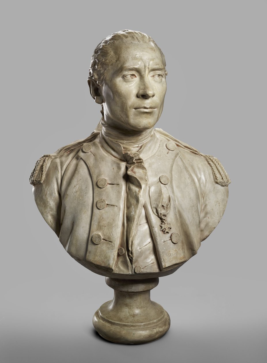 Portretbuste van John Paul Jones, gemodelleerd 1780, gegoten 1787-89 door Jean Antoine Houdon