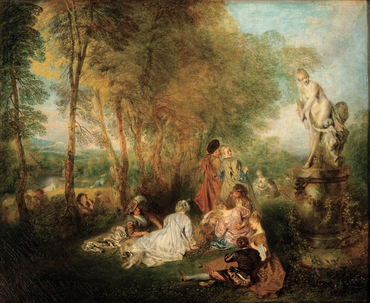 Het feest van de liefde door Jean-Antoine Watteau