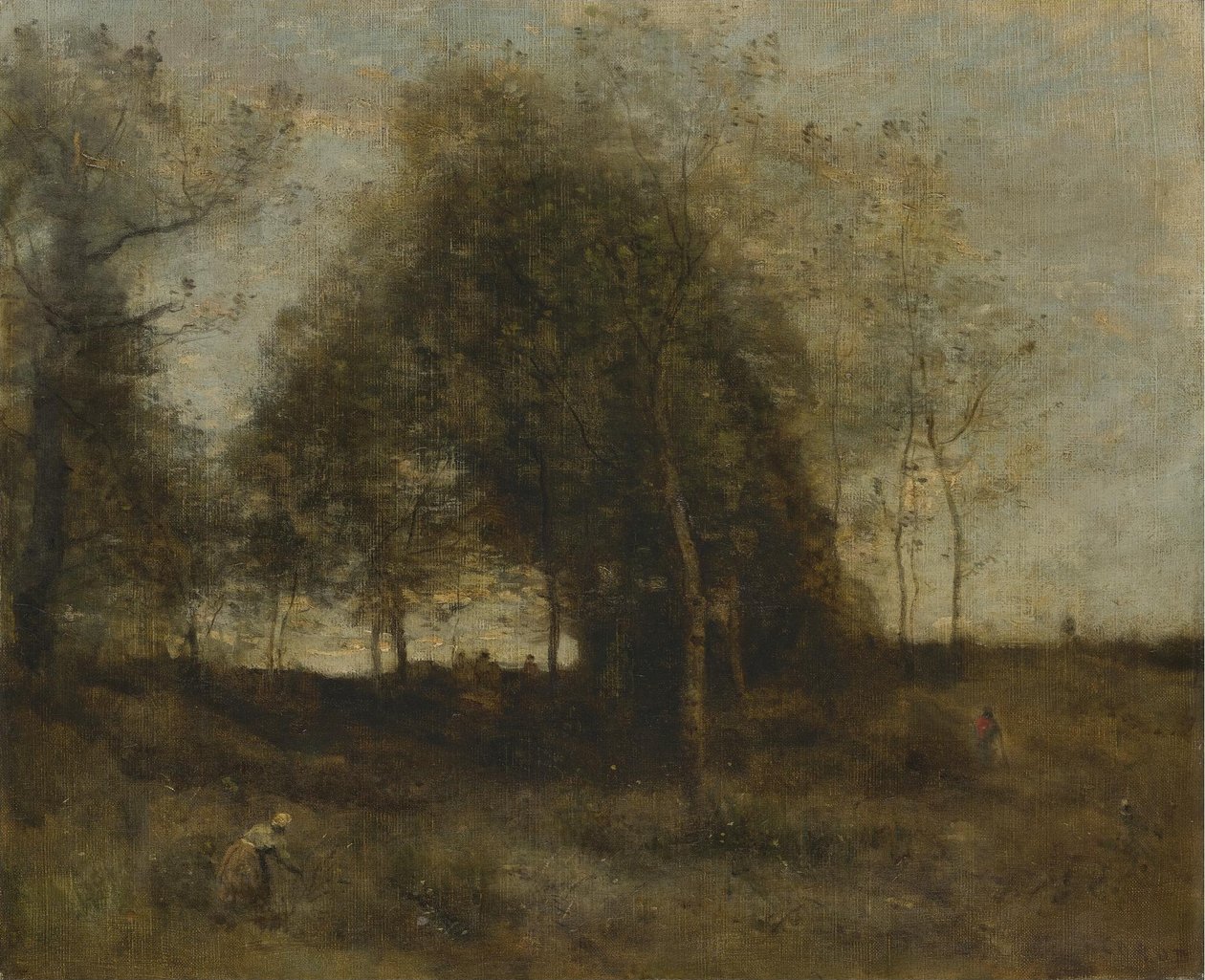 Avond in Normandië door Jean Baptiste Camille Corot