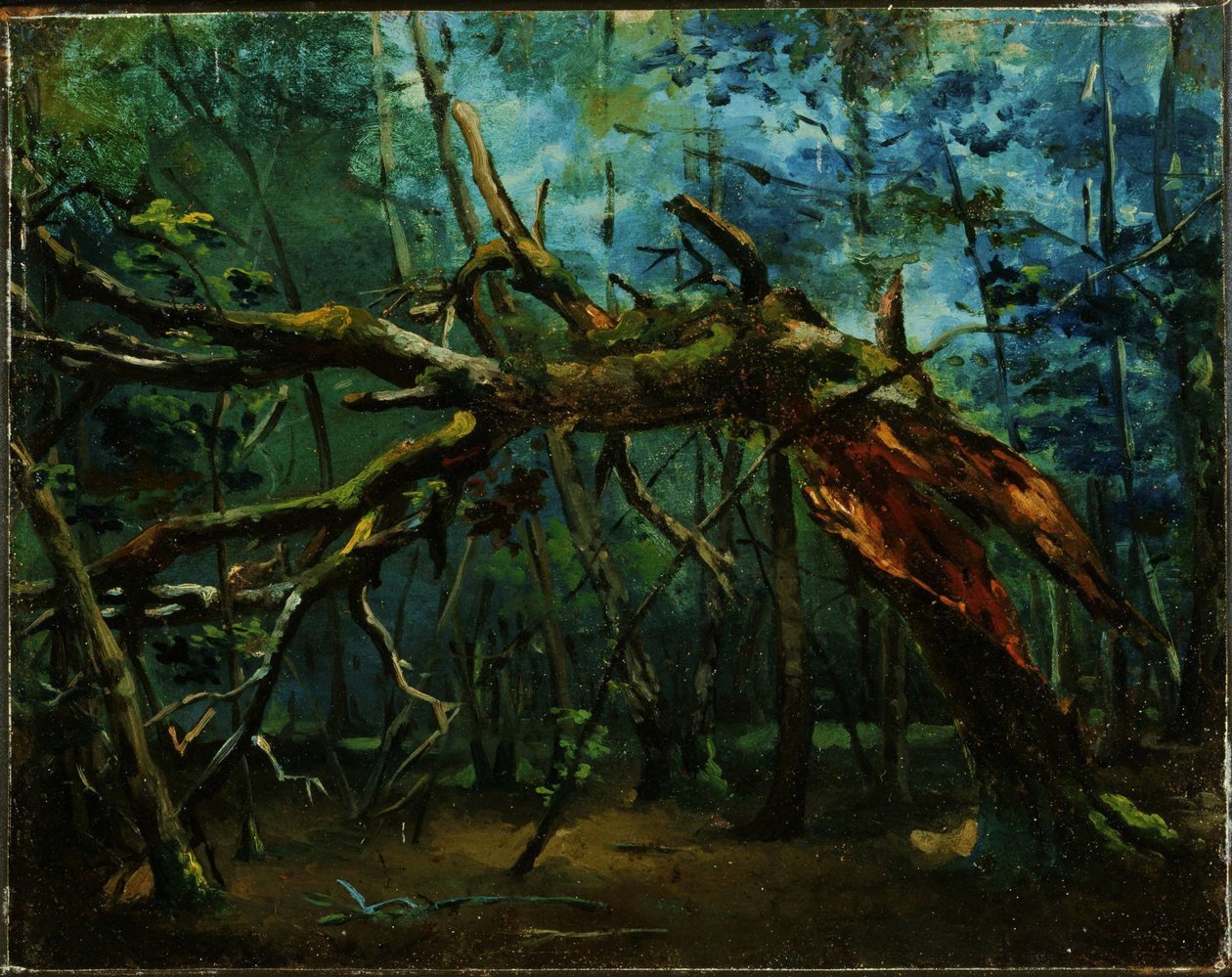 Een gevallen boom door Jean-Baptiste-Camille Corot