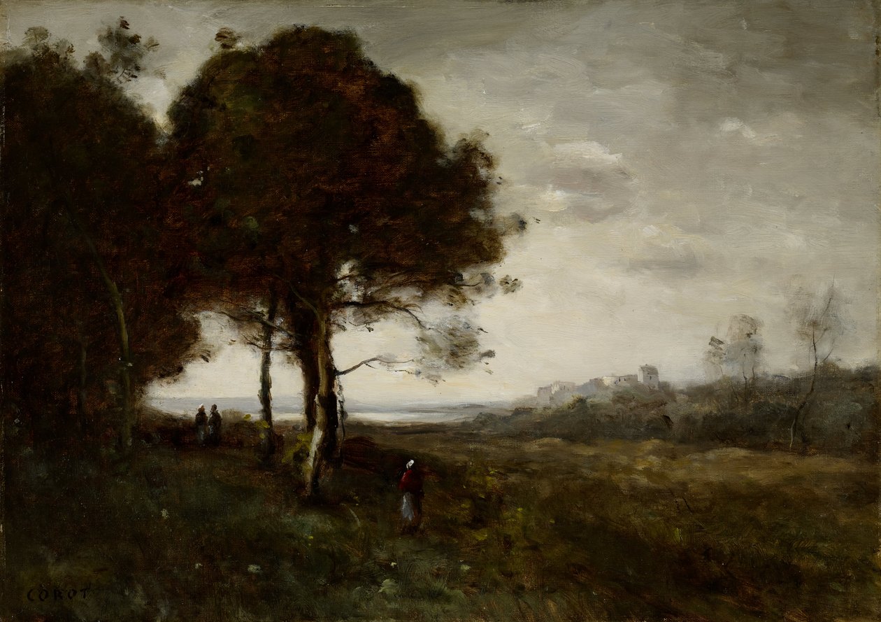 Een bergstroom bij Romagnes door Jean-Baptiste-Camille Corot