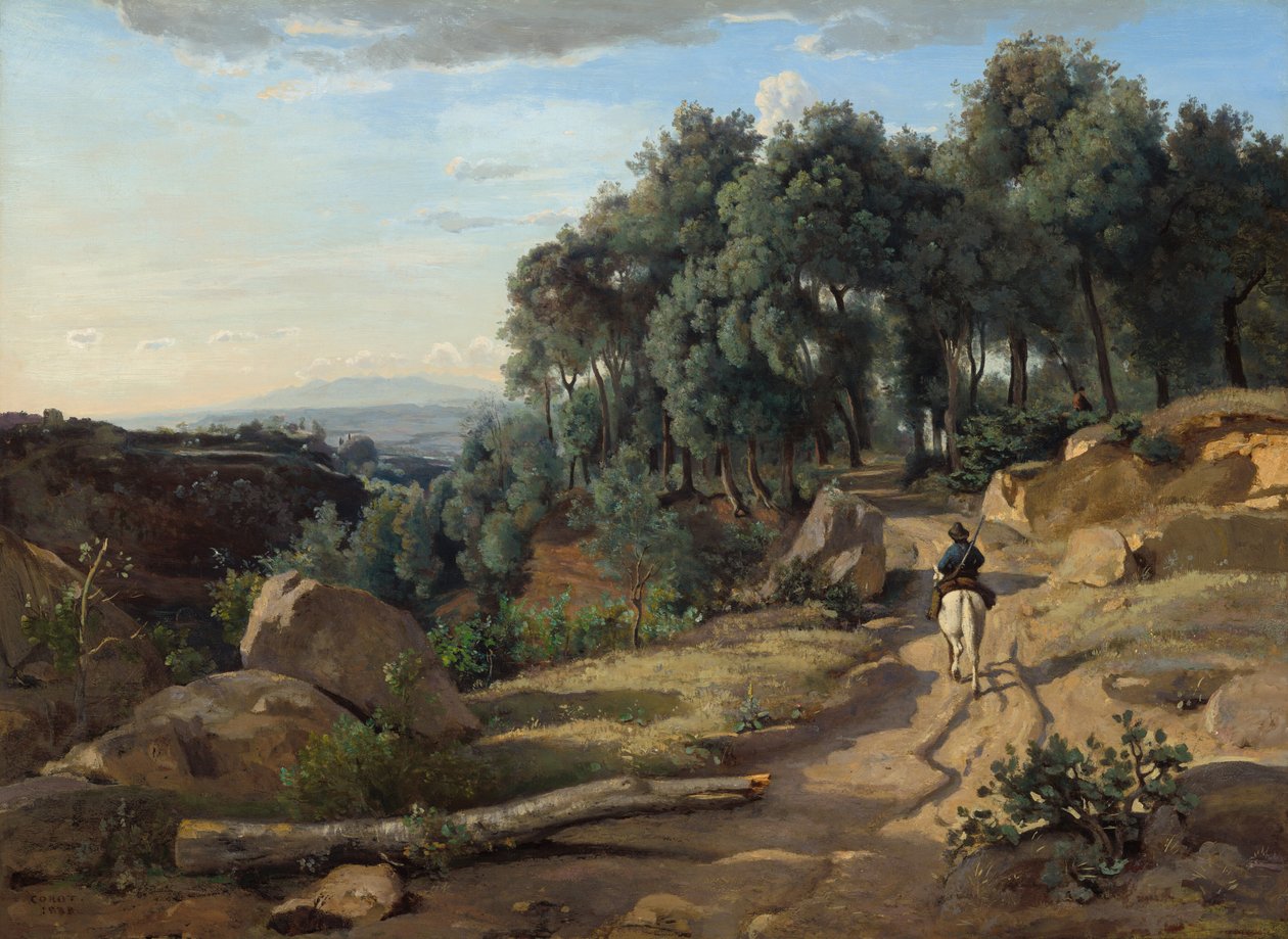 Een Uitzicht nabij Volterra door Jean-Baptiste-Camille Corot