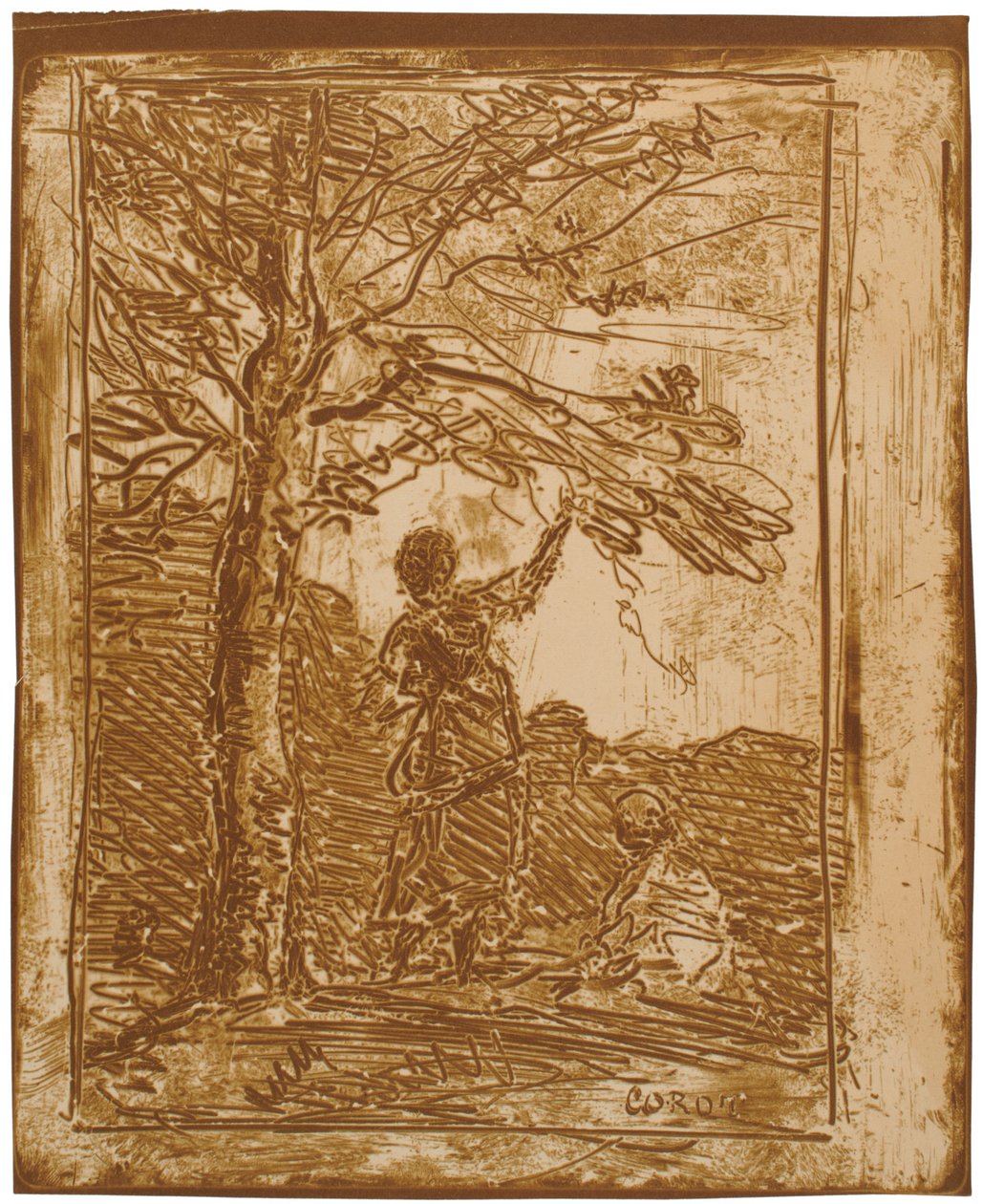 Der Tod und das Mädchen (La Jeune Fille et la Mort) door Jean-Baptiste-Camille Corot