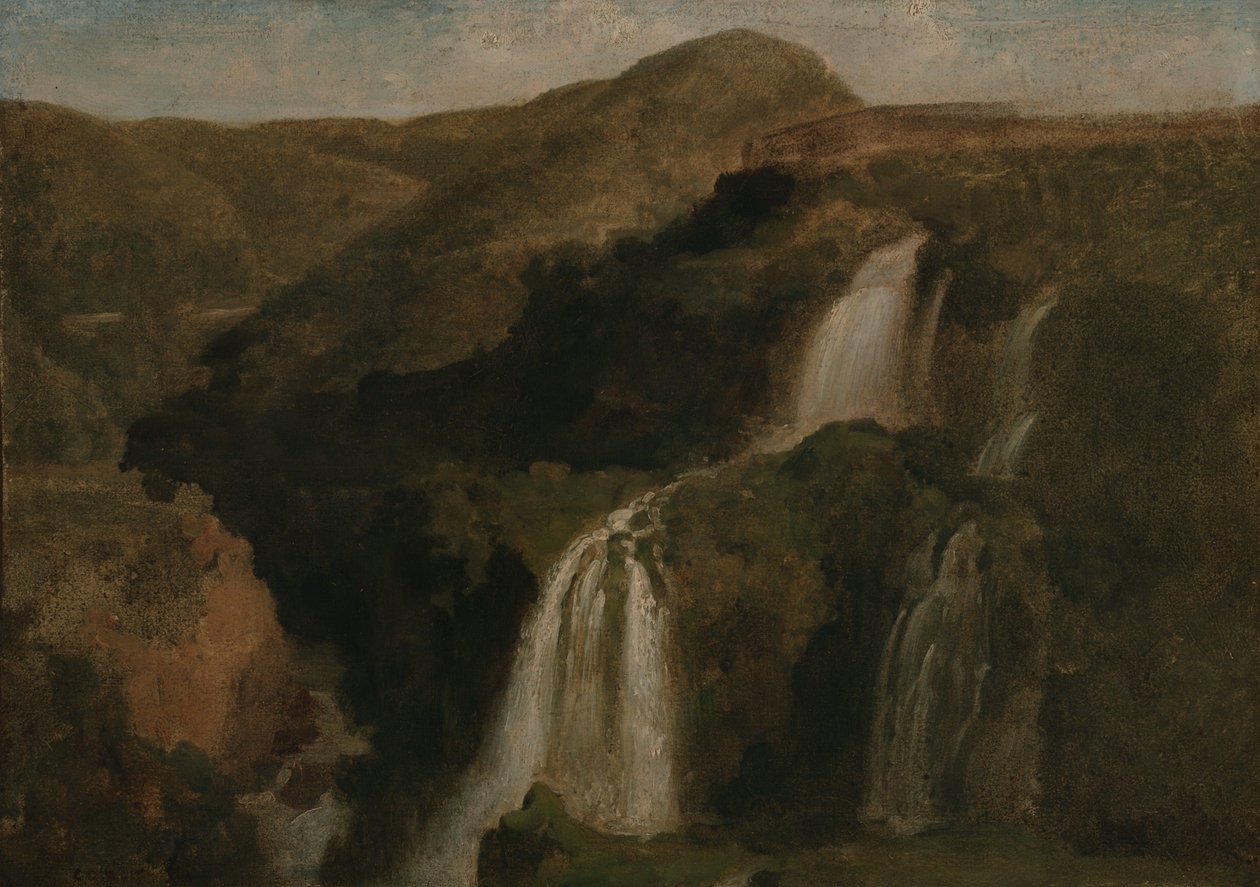 De watervallen van Tivoli door Jean-Baptiste-Camille Corot