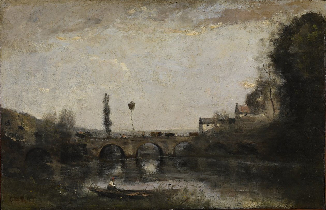 Landschap met brug door Jean-Baptiste-Camille Corot