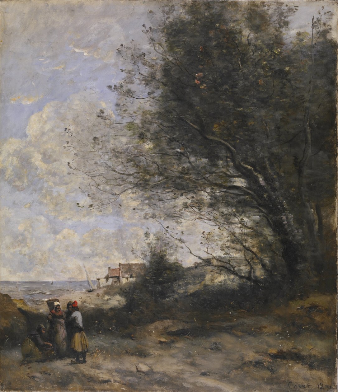 Het vissershuisje door Jean-Baptiste-Camille Corot