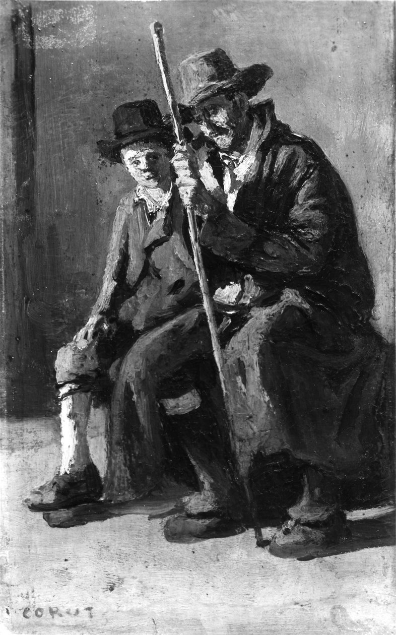 Twee Italiaanse boeren door Jean-Baptiste-Camille Corot