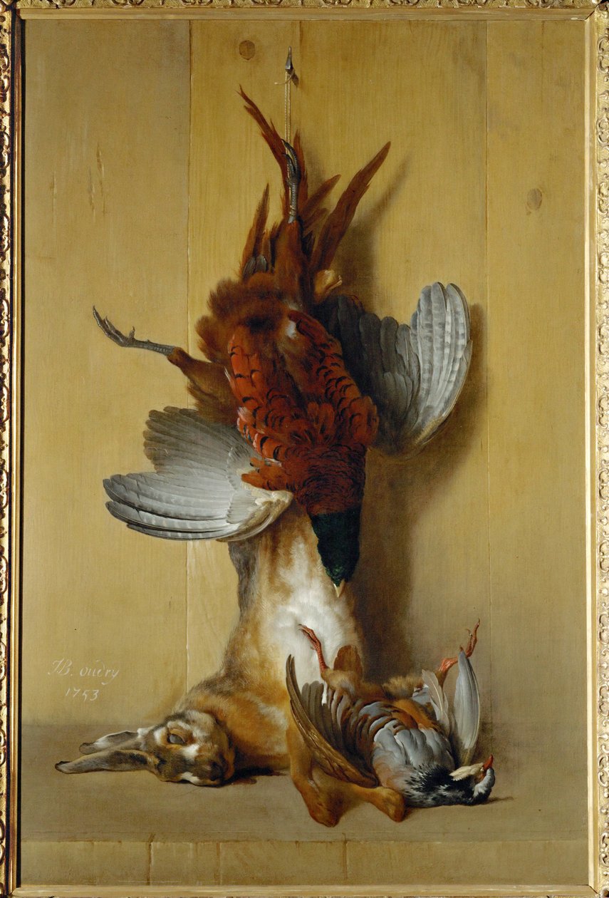 Fazant, haas en patrijs - fazant, haas en patrijs ... door Jean-Baptiste (school of) Oudry