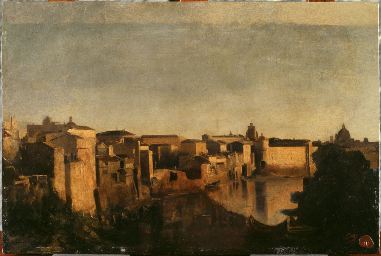De Tiber in Rome, tussen 1856 en 1862 door Jean Baptiste Carpeaux