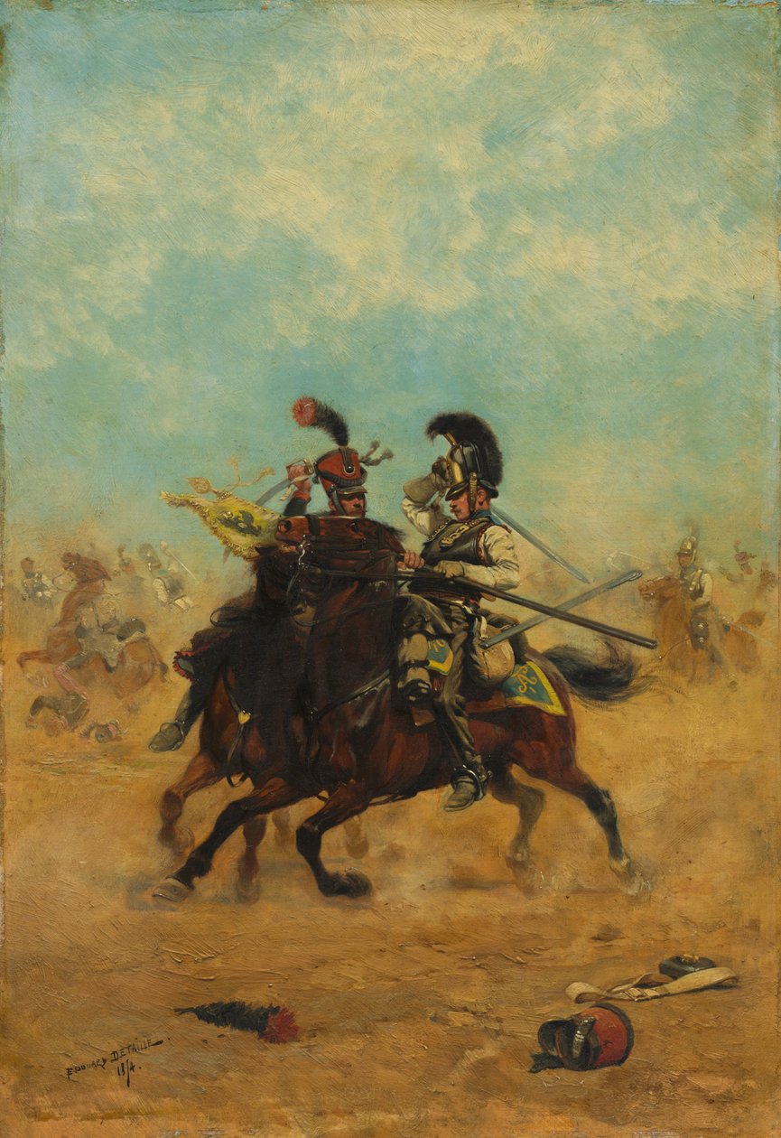 Strijd om de kleuren door Jean-Baptiste Edouard Detaille