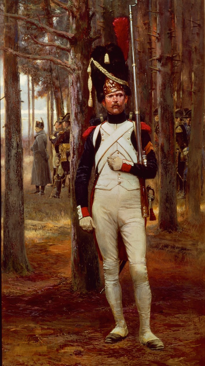 Voetgrenadier van de Keizerlijke Garde door Jean Baptiste Edouard Detaille