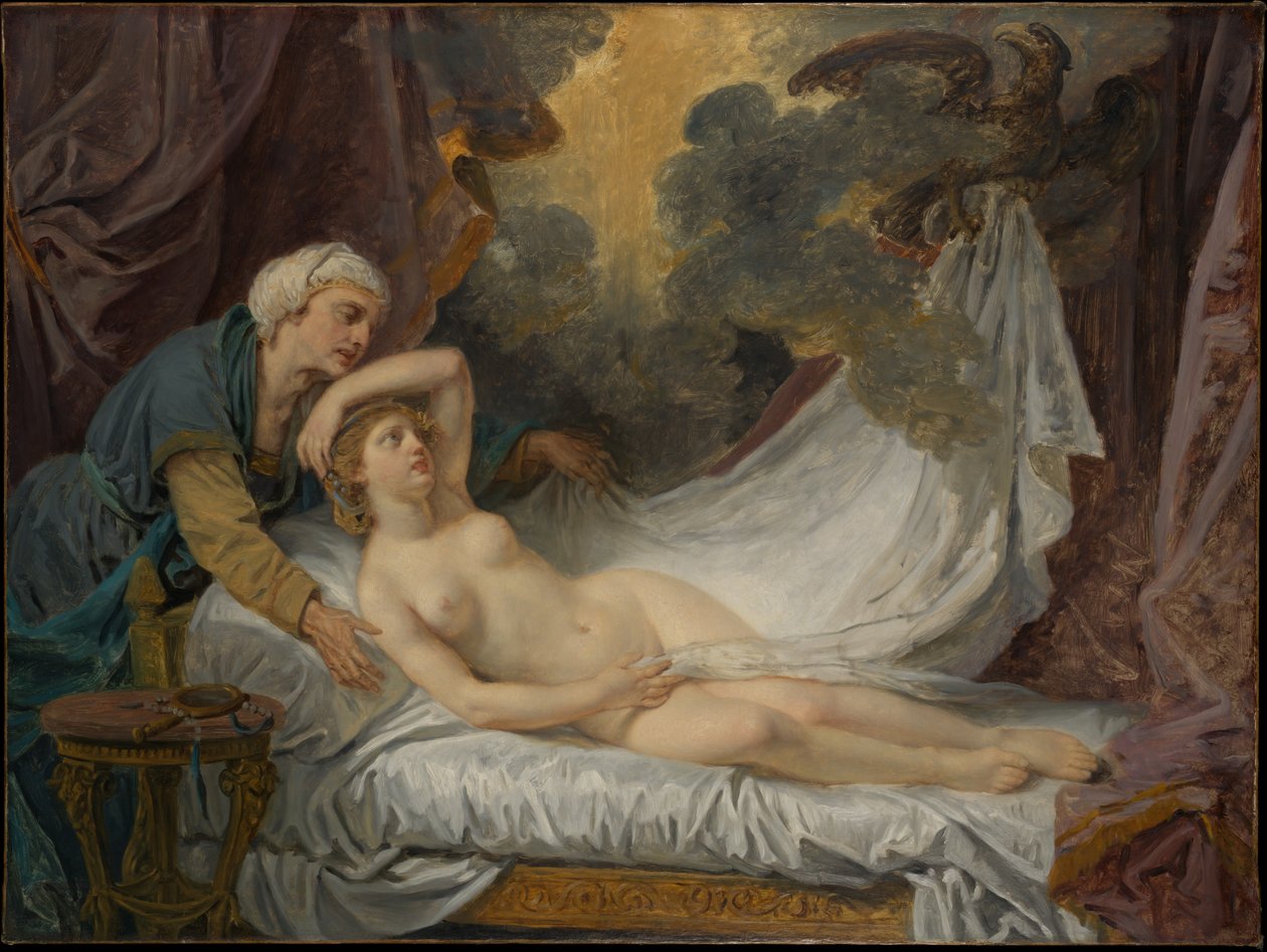 Aegina bezocht door Jupiter door Jean-Baptiste Greuze